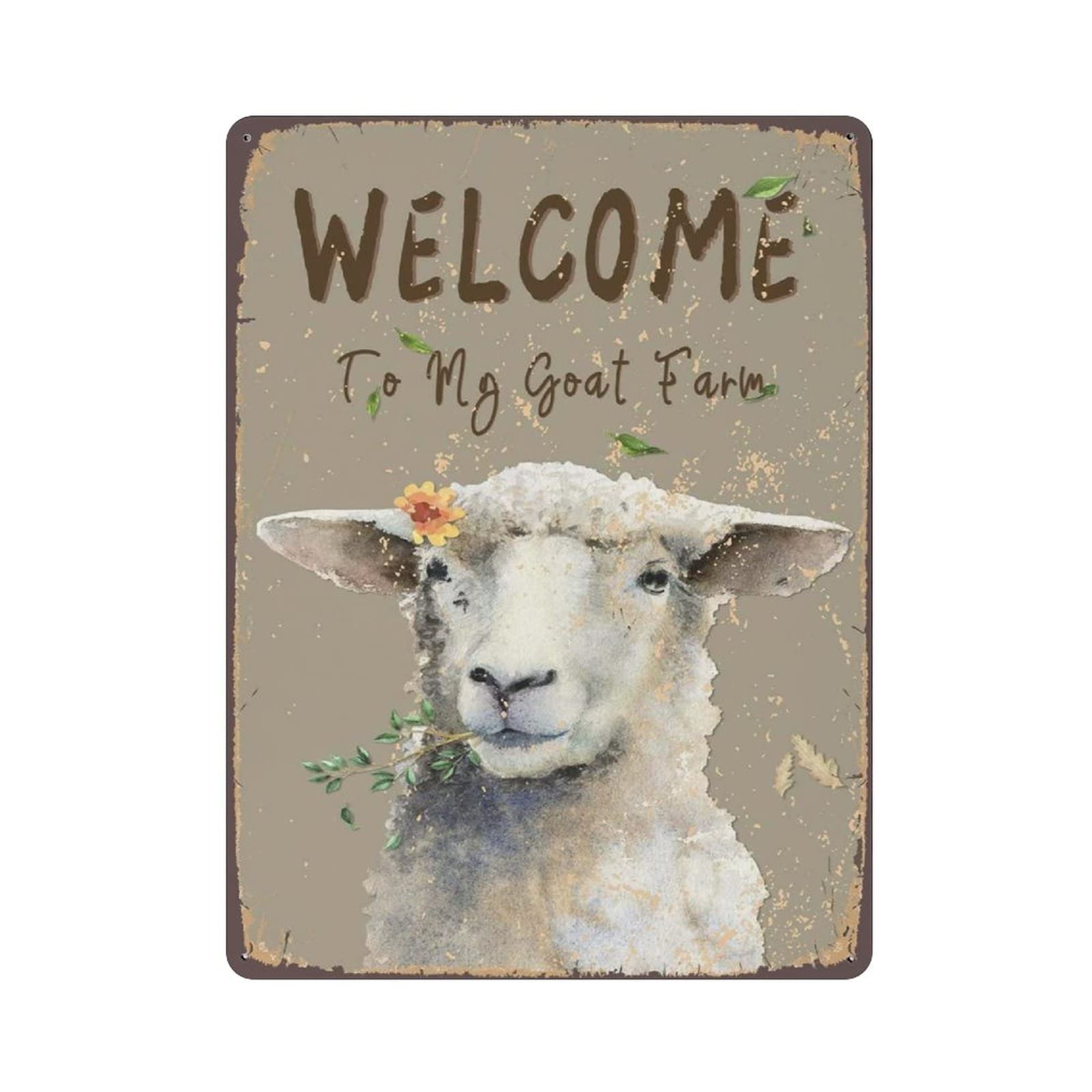 Metal Tin Sign Welcome to My Goat Farm Vintage Tin Poster Metal Sign Wall Decoration Country Kitchen Home Garage Decor 16"x12"