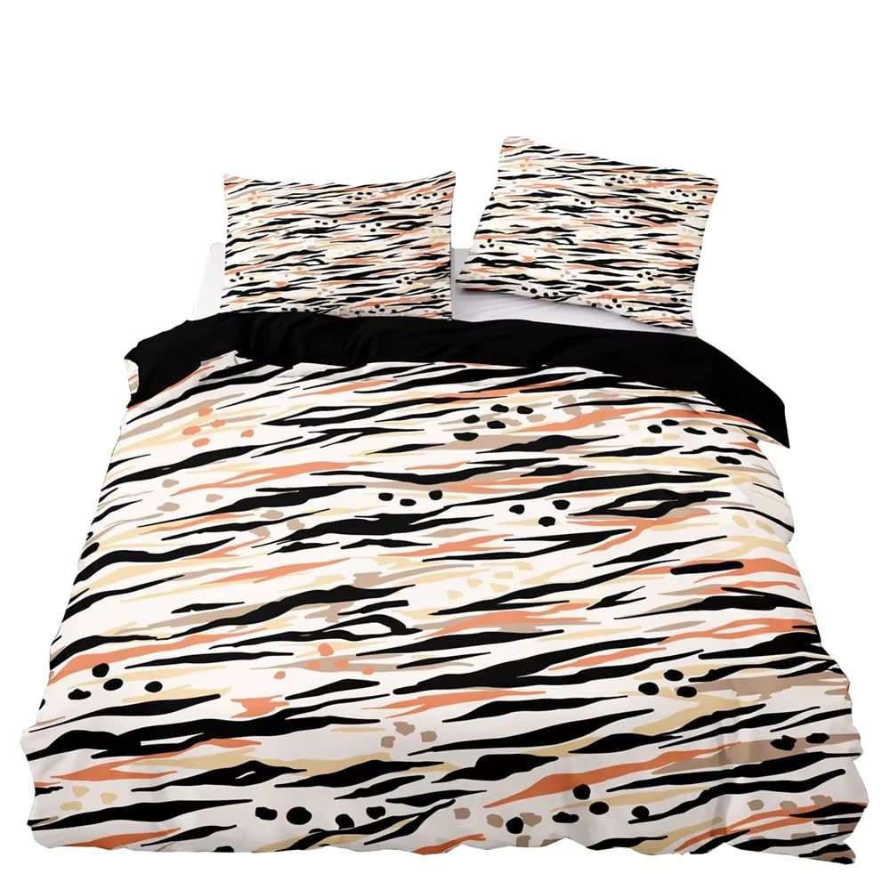 Housse de couette zèbre 240x220 anti-plis pour lit d'enfant et ado facile à laver