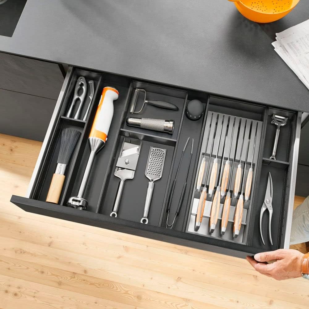 BLUM Ambia-Line Narrow Drawer Frame, NL450 mm, Steel Orion Grey Matt