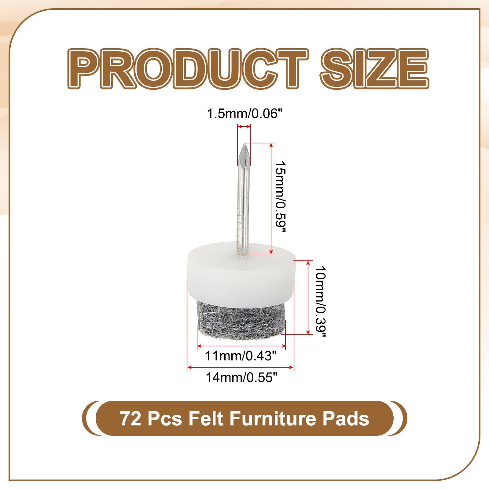PATIKIL 14 mm Nail-on Felt Pads - Image 2