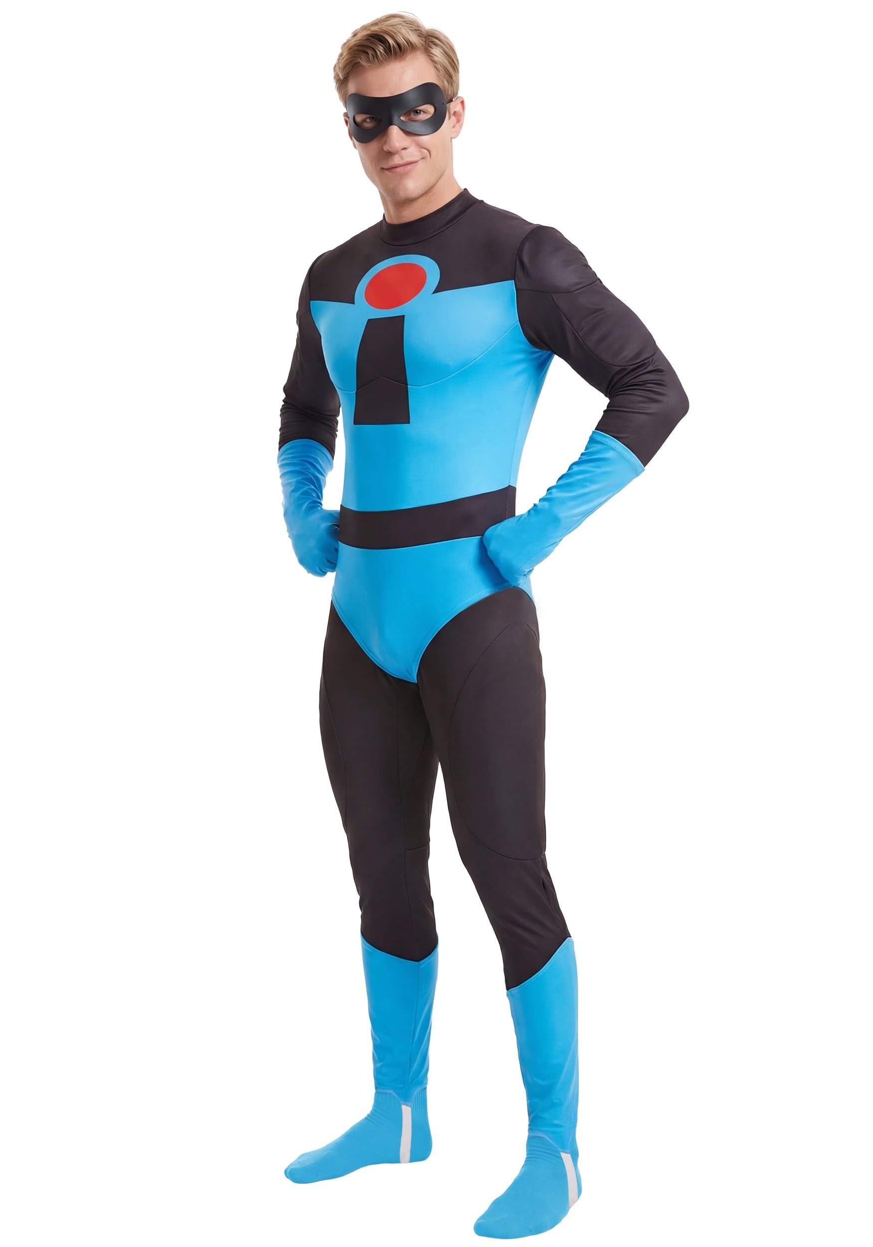 Fun Costumes Pixar The Incredibles Mr. Incredible Blue Suit Superhero Costume, Gloves & Mask - Officially Licensed