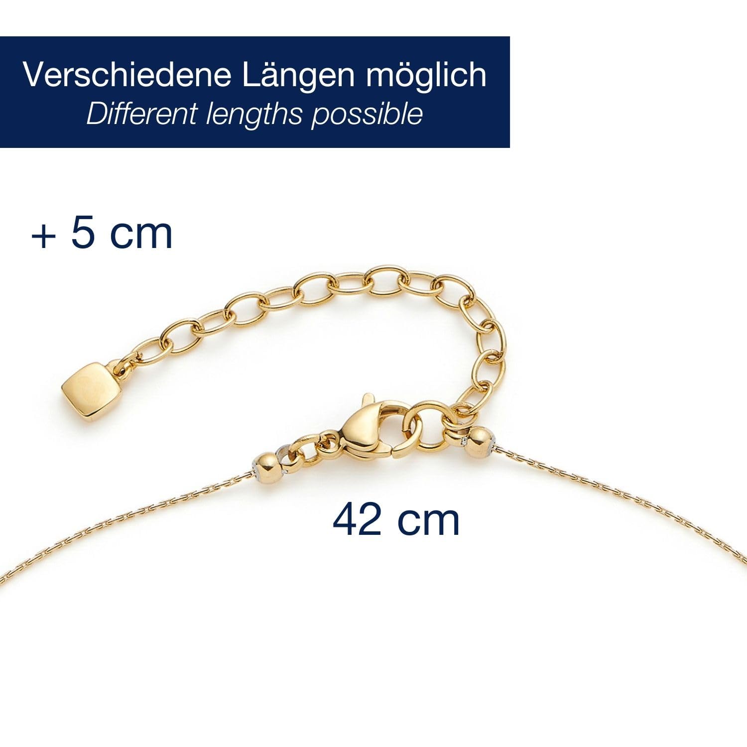 JEWELS BY LEONARDO Collar Ciao Lilly • Cadena veneciana corta de acero inoxidable dorado • Perlas en tonos blanco y turquesa • 42 – 47 cm de longitud • Joyas regalo para mujeres • 024983, 42 cm, Acero
