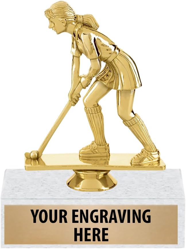 Crown Awards 6" Gold Field Hockey Trophies - Girls Field Hockey Award Trophy