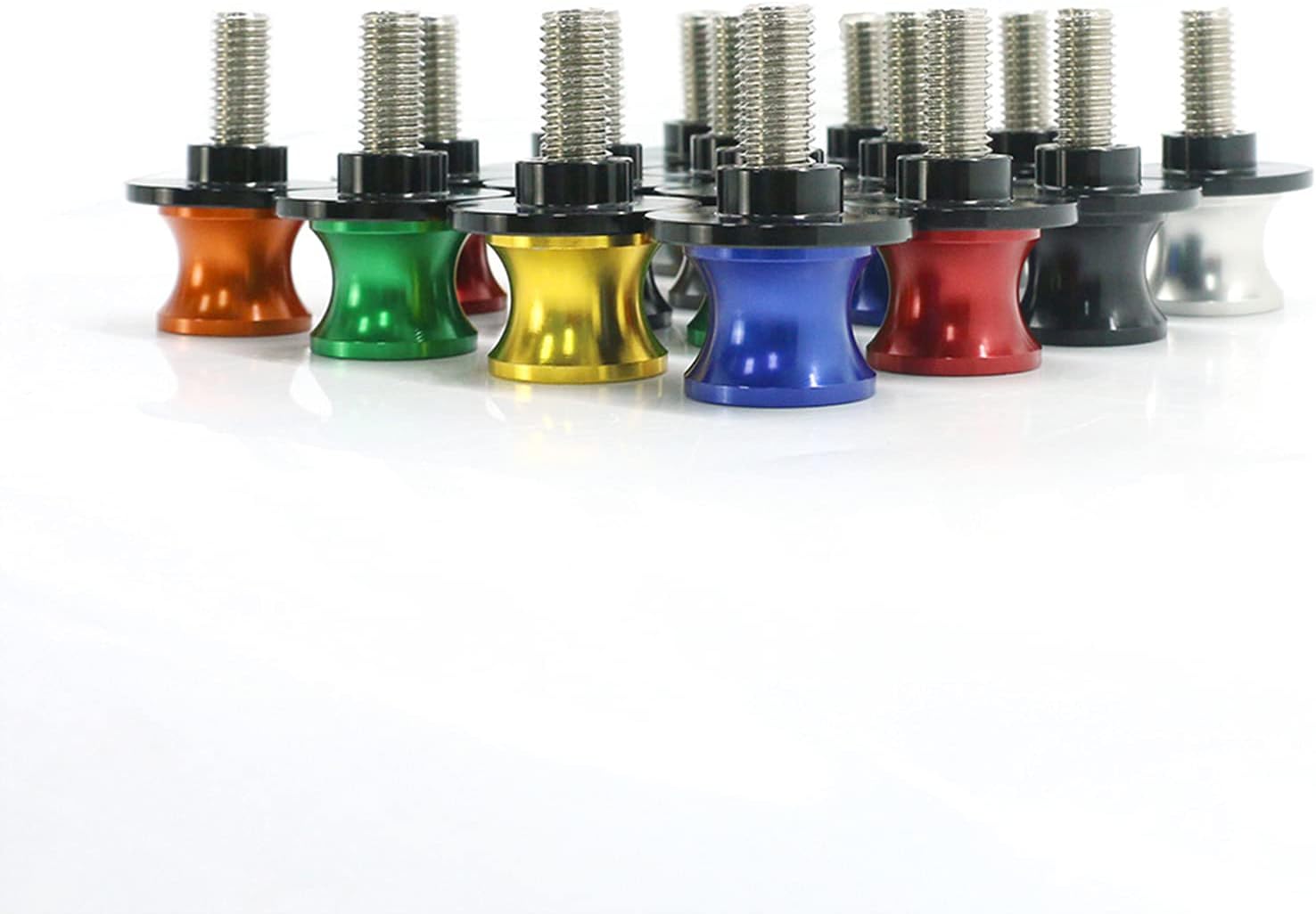 COBIKE M8 Motorcycle Universal Swing armSliders Spools CNC Swing Arm Stand Screw For Kawasaki Honda BMW SUZUKI and More (black) : Automotive