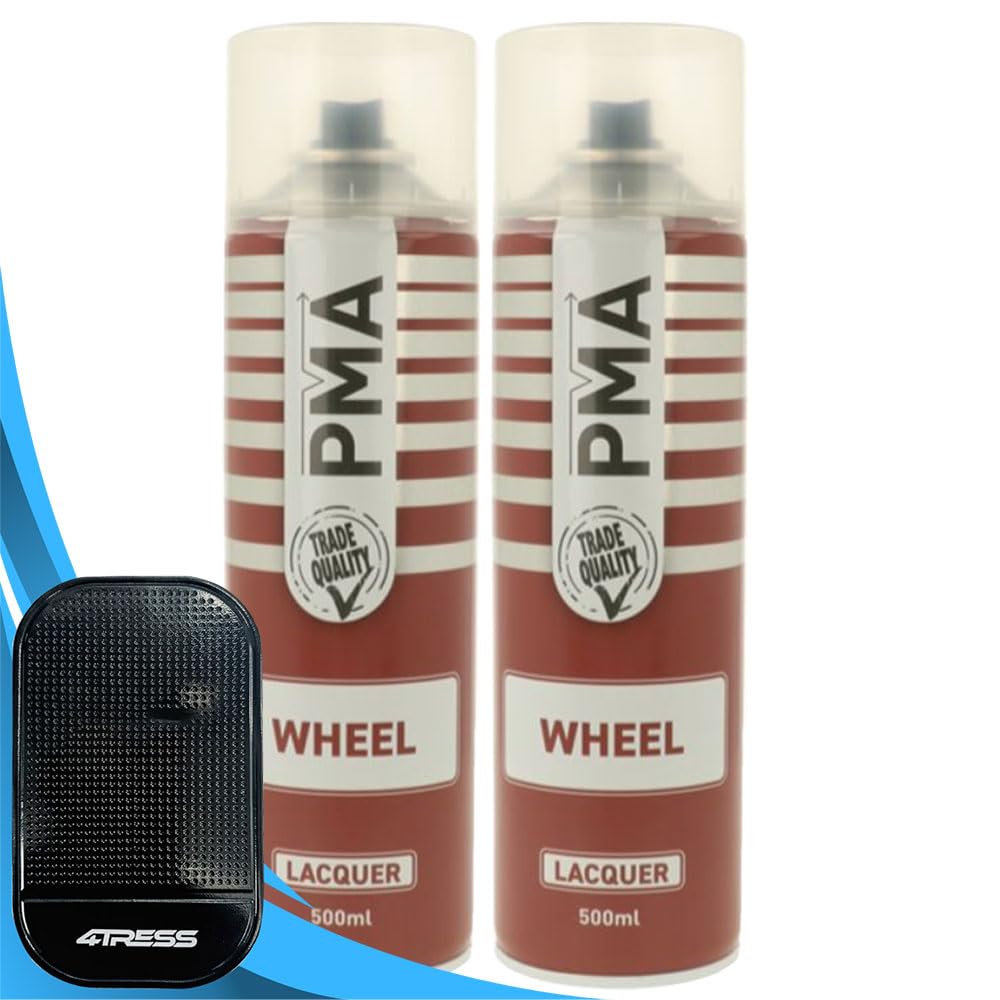 4TRESS PMA 2x Wheel Clear Gloss Lacquer Spray Paint 500ML Aerosol Bodyshop Can Non-Slip Dash Mat(4T-PCPA1016)