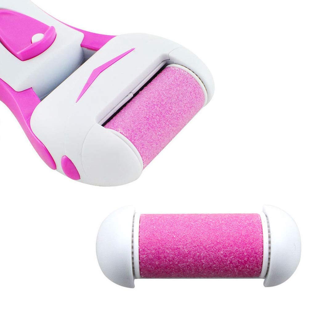 Beaupretty 6 Pieces Replacement Roller Refill Heads Coarse Replacement Roller Refill Heads for Electronic Foot File (Pink and Blue for Each 3pcs)