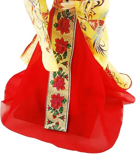Miniatura 5 de Figura de seda artesanal tradicional china muñeca china coleccionable muñeca de seda (amarillo)
