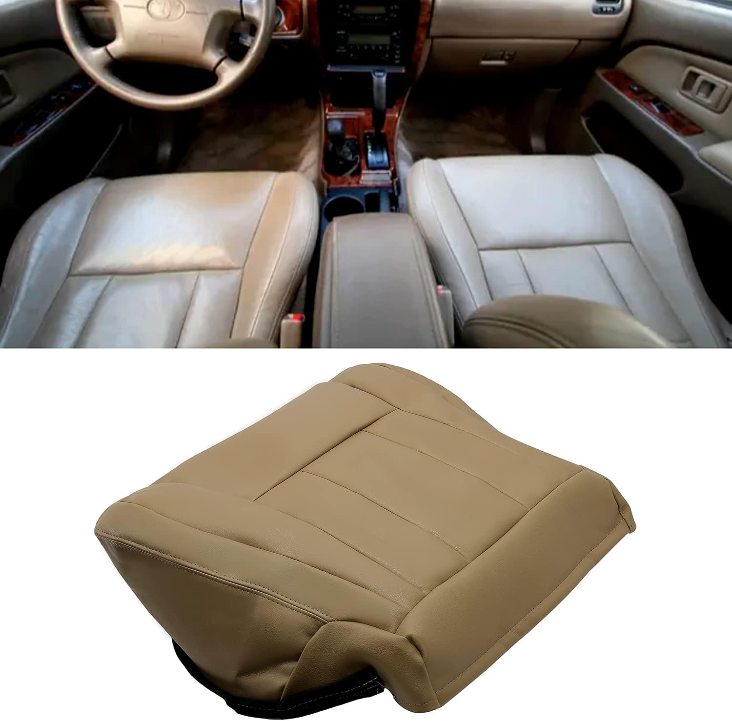 KUAFU Seat Bottom Cover Tan Compatible with 1996 1997 1998 1999 2000 2001 2002 Toyota 4Runner, Left Side/Right Side