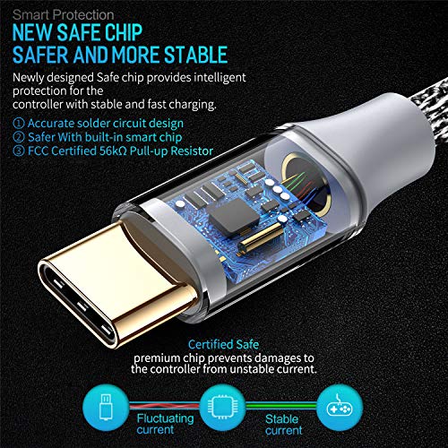 Charger Cable For Ns Switch And Xbox Elite Series 2-2 Pack 10Ft Nylon Braided Usb C To Usb A Type C Charging Cord For Lite, Switch Oled, Pro Controller, Samsung S10 Note 9, Pixel #TOP1
