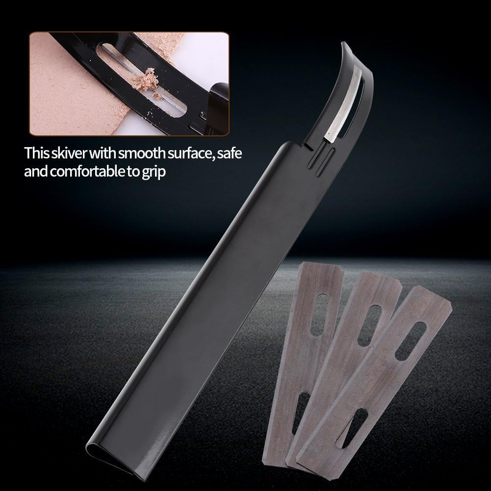 Black Safety Skiver Beveler Thinning Leather Craft Blade DIY Folds Seams Tool