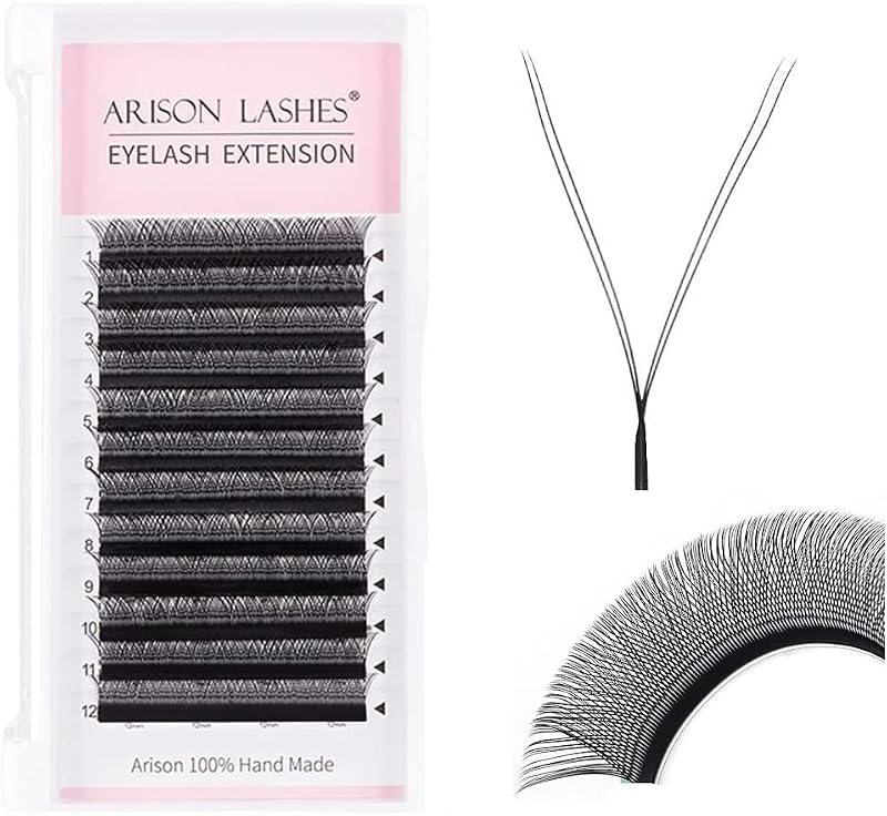 Extensões de Cílios YY ARISON LASHES, Curvatura L, 0,07 mm, 9 mm