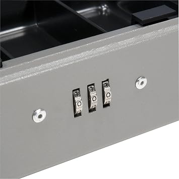 BARSKA 6 Inch Cash Box with Combination Lock Gray