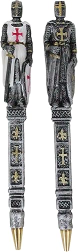 Miniatura 6 de Ebros Gift Juego de 12 bolígrafos de escritura con temática de caballeros de la cruz, diseño de caballeros de la cruz, artículos escolares de