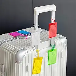 Pacote com 6 etiquetas de bagagem para malas, etiquetas de identificação de silicone para viagens para localizar rapidamente a mala de bagagem (várias cores)