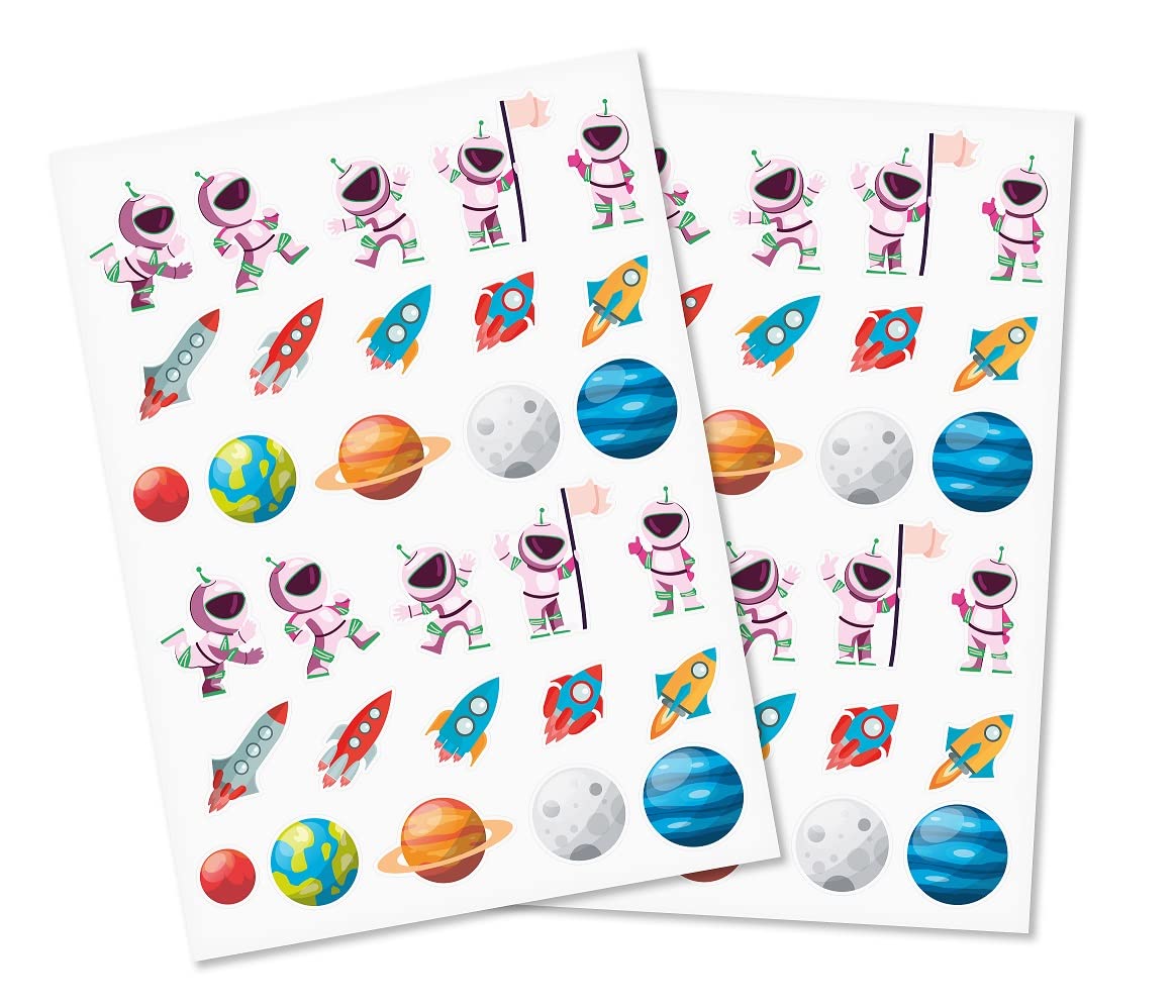 Gomets tema Astronauta 60 pegatinas espacio creativo scrapbooking
