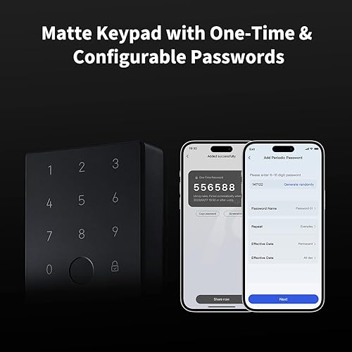 Miniatura 4 de Aqara Smart Lock U100, cerradura de puerta de entrada sin llave con llave Apple Home, teclado de pantalla táctil, cerrojo electrónico inteligente,