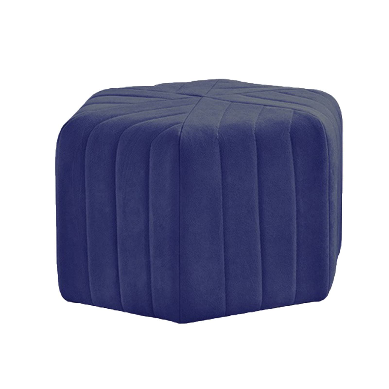 Tabouret de canapé en tissu bleu élégant, petit siège de jetée premium