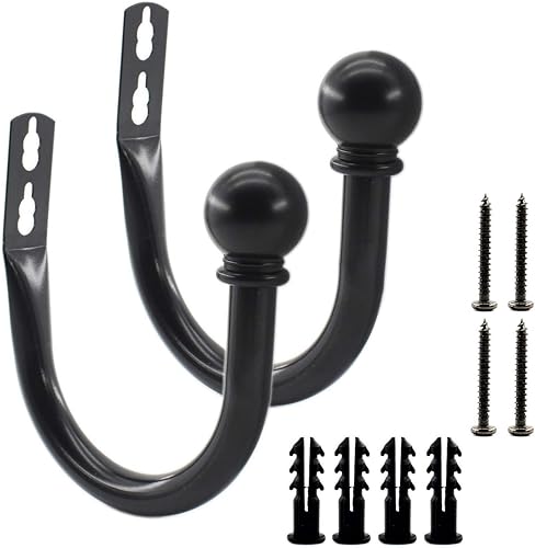 Miniatura 8 de ULIFESTAR - Soportes decorativos para cortinas, ganchos para colgar en la pared, para dormitorio, sala de estar, oficina con tornillos de