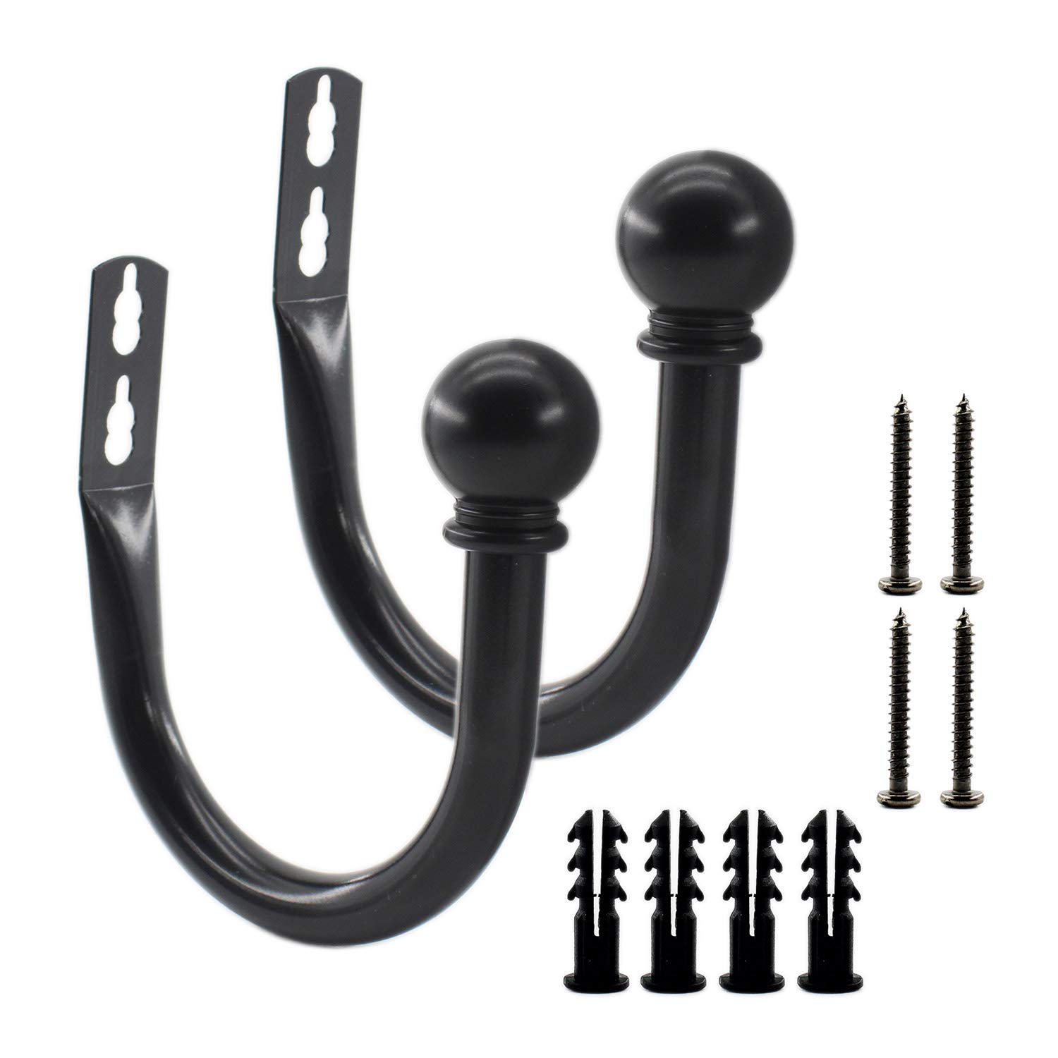 Decorative Curtain Holdbacks,ULIFESTAR Wall Mounted Window Drapery Tiebacks Hooks Drape Holdbacks Holders for Bedroom,Livingroom,Office with