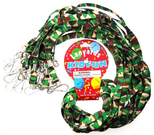 Kid Fun Dozen Camouflage Lanyards 12 pc