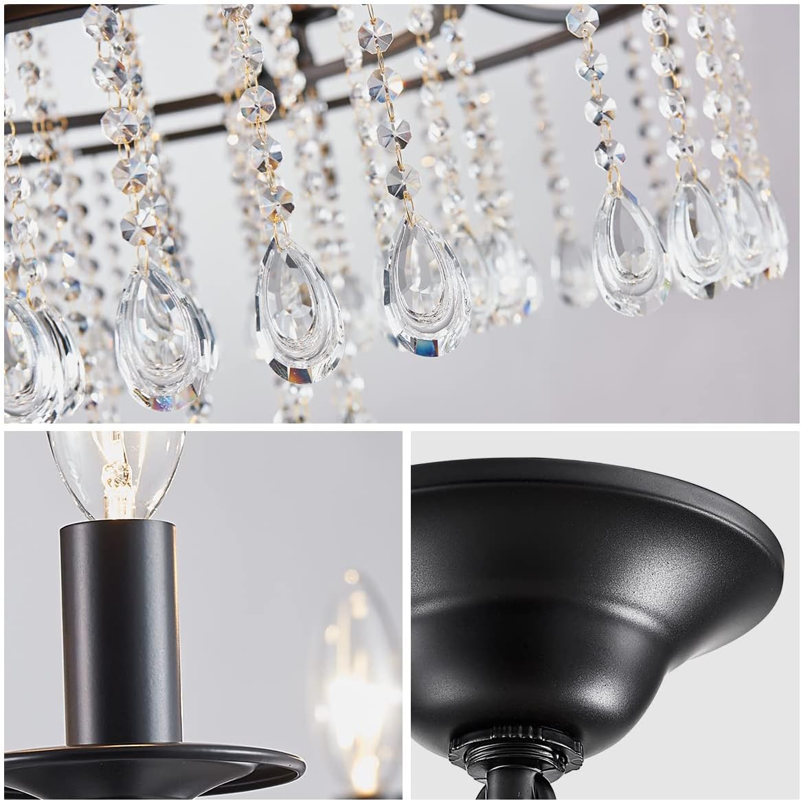 WUZUPS Candle Chandelier 12-Light Wagon Wheel Pendant Ceiling Light Modern Lighting Fixture for Bedroom Hallway Bar Kitchen Dinning Living Room Bathroom, Black