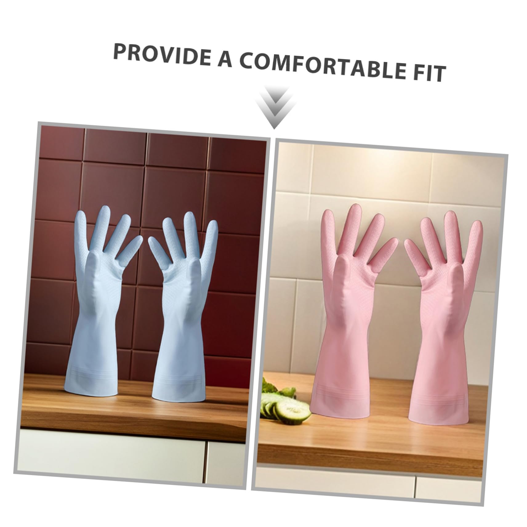 6 Paia Guanti di Pulizia Guanti da Cucina Riutilizzabili PVC