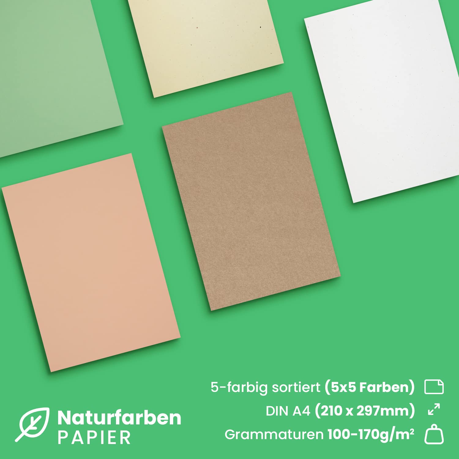 Kleurrijk papier, A3, 80 g, voor printers en knutselen, gekleurde vellen voor kinderen, creatieve projecten, kaarten & school m-office (50 vellen, gesorteerd pastel