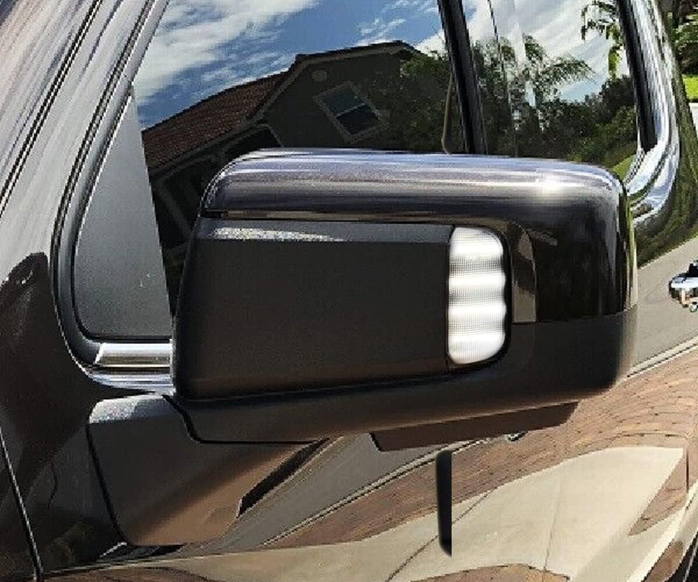 iJDMTOY Black-Out Smoked Lens Xenon White Quad-Row Full LED Strips Side Mirror Marker/Clearance Lamps Compatible With 2019-up Chevy Silverado GMC Sierra 1500
