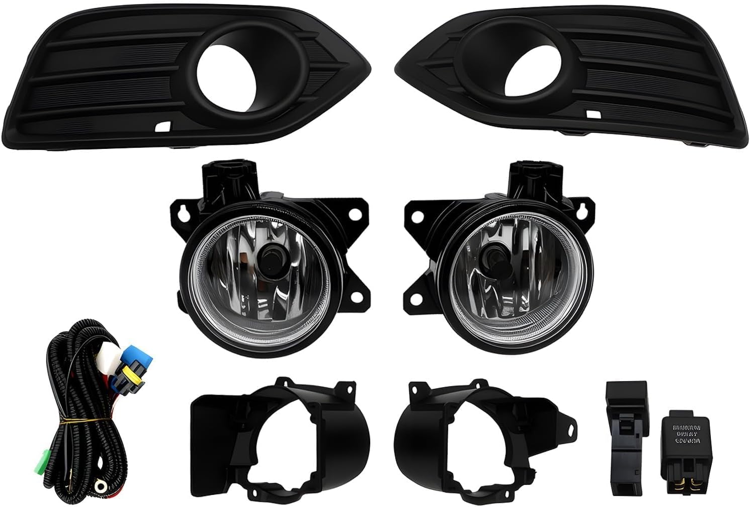 Pair Fog Light Assembly Compatible with HRV HR-V 2019 2020 2021 2022 Left and Right Side Halogen Lamp w/Covers + Switch Harness 71108T7AJ00 71105T7AJ10