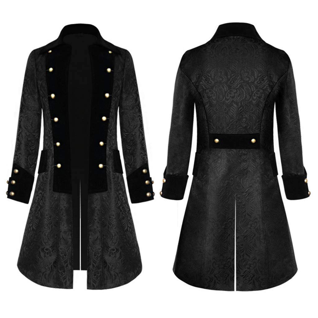 Steampunk Herren Kostüm, Gothic Kostüm Herren, Smokingjacken Für Herren Faschingskostüme Renaissance Retro Viktorianische Hof Stickerei Mantel Piraten Kostüme Für Männer Für Karneval Fasching