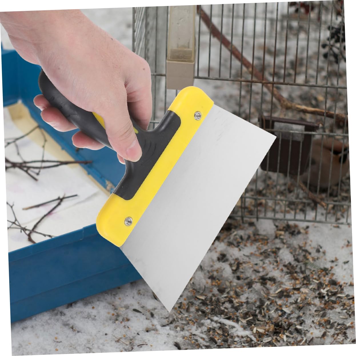 BUGUUYO Cleaning Scraper Bird Poop Bird Droppings Scraper Stainless Steel Ergonomic Handle Multi-Purpose