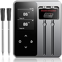 Vista 6 de Termómetro inalámbrico para carne con control de aplicación, rango Bluetooth de 600 pies, 6 sensores, lectura instantánea de 0.5S, pantalla LCD
