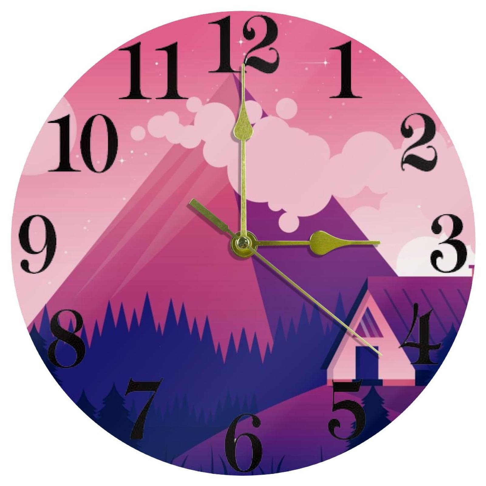 Horloge murale de montagne pour stopper le tic-tac dans la maison