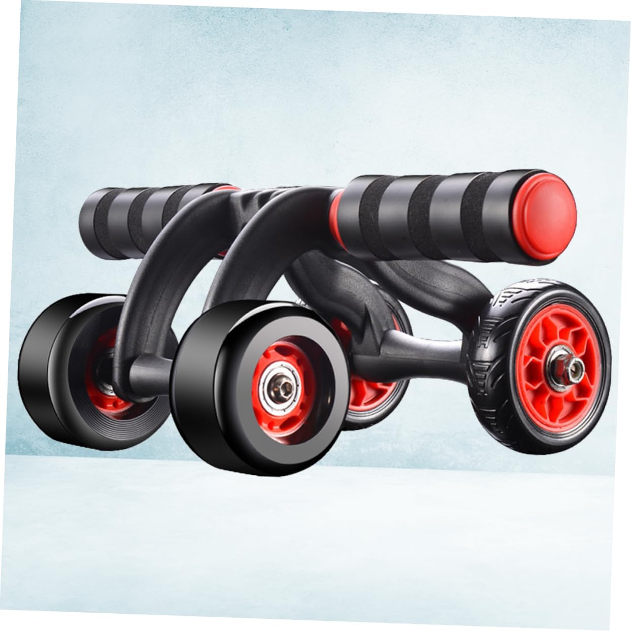 POPETPOP Automatic Spring Back Abdominal Wheel with Knee Mat Silent 4-Wheel Fitness Device for Home Use for Core Strength Training and Weight Loss