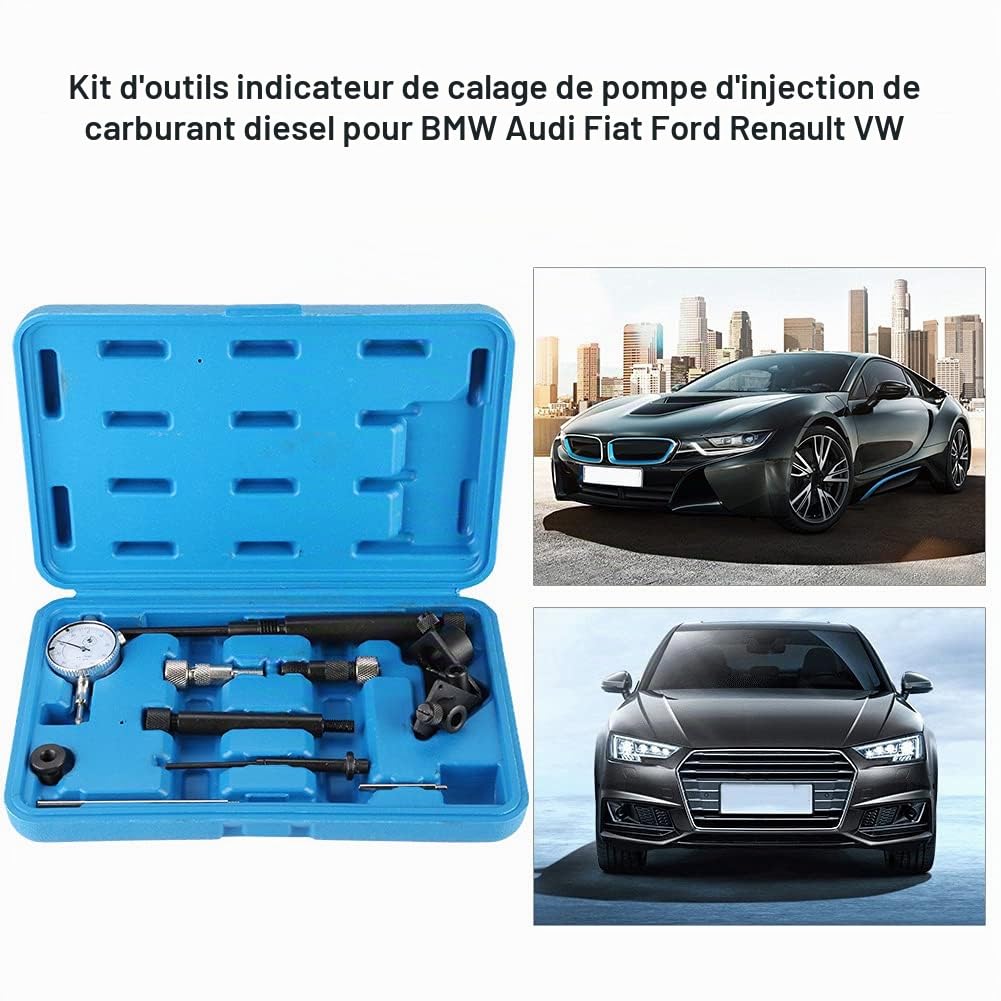 Cocoarm Kit d'Outils de Synchronisation pour Pompe à Injection, avec Boîtier en Plastique Robuste, Outil de Calage et Réglage