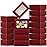 Zonon 30 Pcs Soap Boxes for Homemade Packaging, Mini Kraft Treat Boxes with Window for Bakery Candy Soap Making Gift Packaging(3.7 x 2.6 x 1.37 Inch,Burgundy)