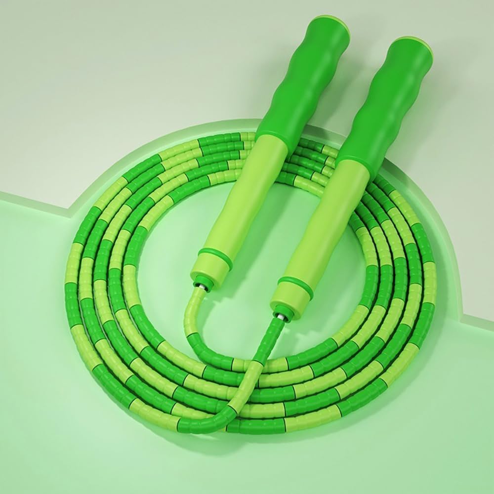 Jump Rope, Adjustable Length Tangle-Free Segmented Soft Beaded Skipping Rope, Fitness Jump Rope for Man, and Women Weight Loss