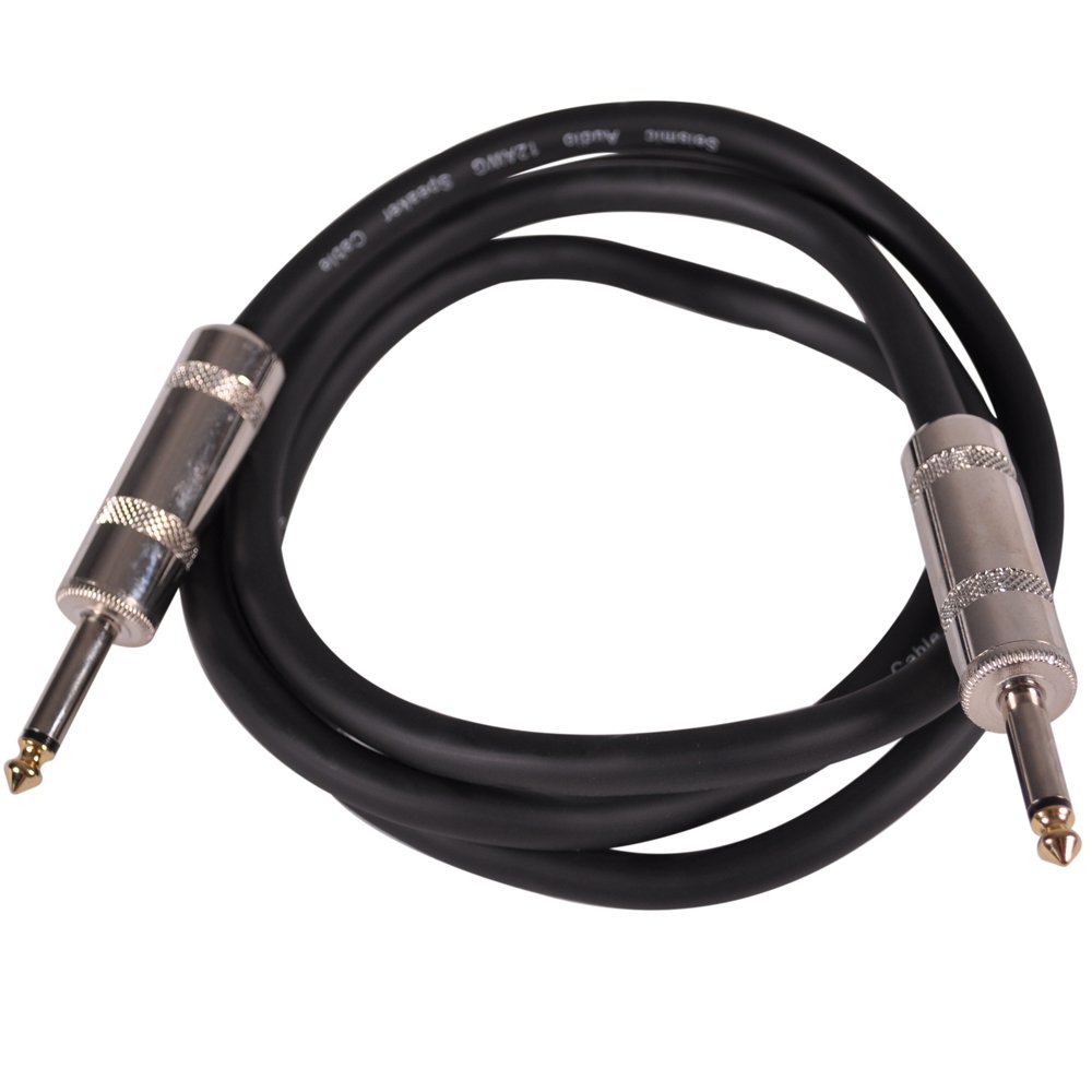 Seismic Audio Q12TW5-2Pack 5-Feet 1/4 to 1/4-Inches 12-Gauge 2 Conductor Speaker Cable