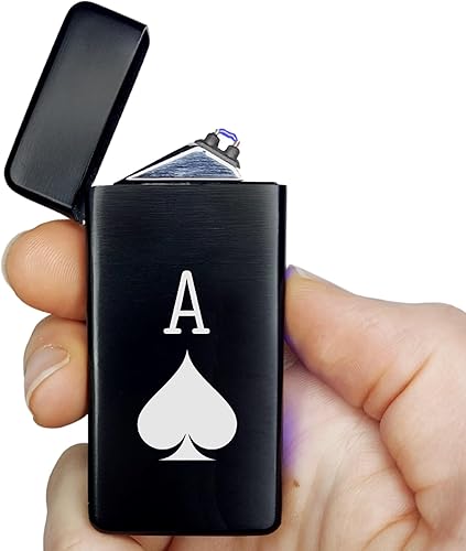 Miniatura 10 de Encendedor eléctrico de doble arco, recargable, USB, resistente al viento, de plasma, sin llama, para hombres (estilo 4 - calavera de flores)