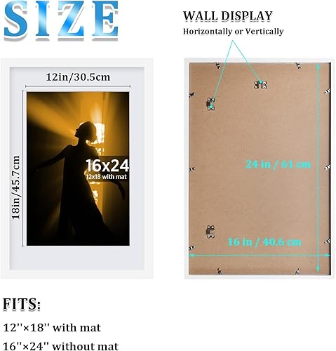 Vista 452 de Egofine Portarretratos de 9 x 12 pulgadas hecho de madera maciza con plexiglás, fotos de 5 x 7/6 x 8 con paspartú o de 9 x 12 pulgadas sin paspartú