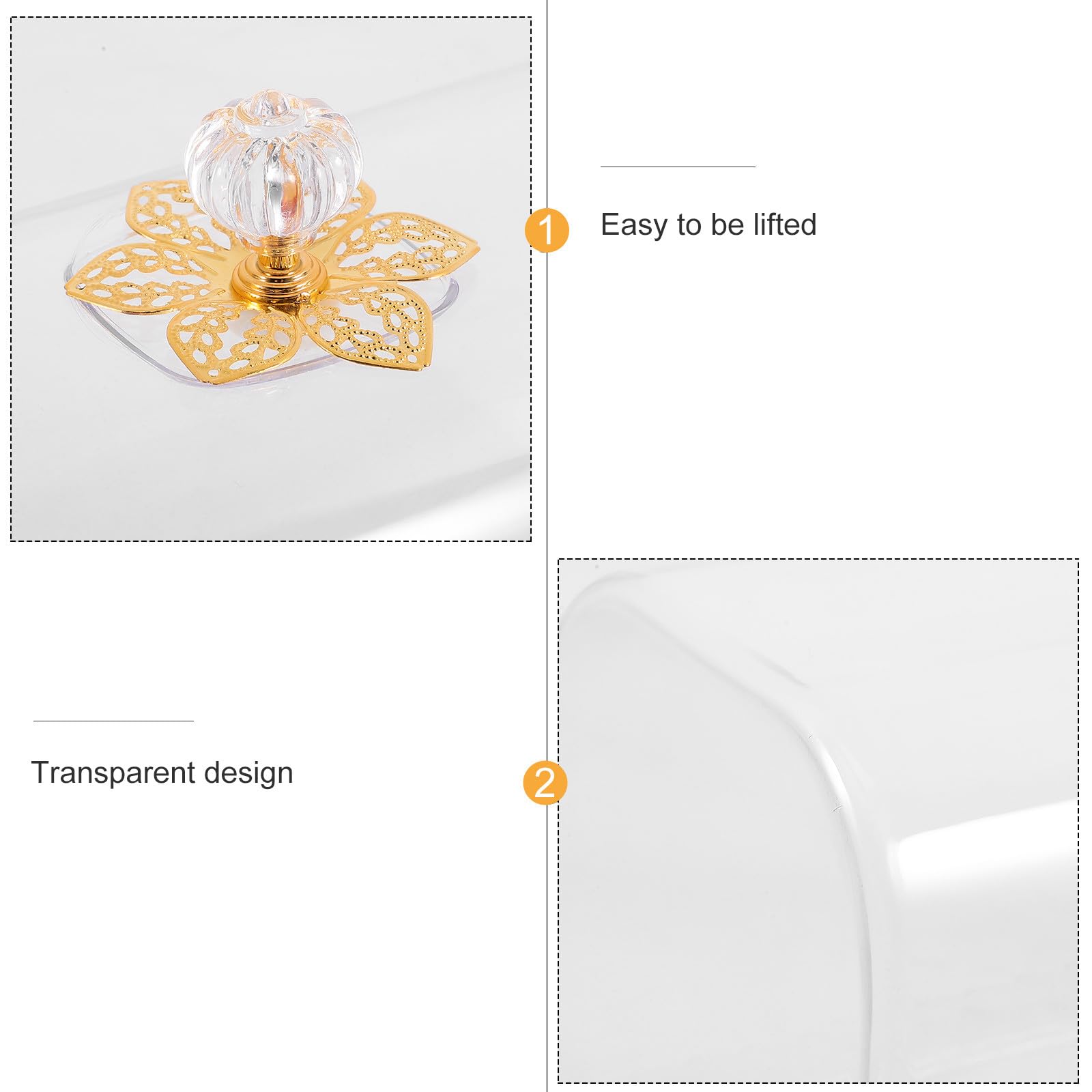 LALAFINA Dôme à Gâteau en Plastique Rectangulaire Transparent Poignée