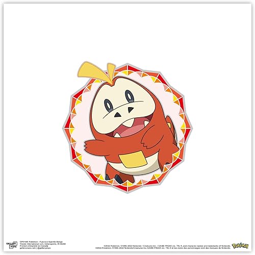 Trends International Gallery Pops Pokémon - Póster de pared Fuecoco Sparkle Badge para pared, 12.00 x 12.00 pulgadas, versión sin marco