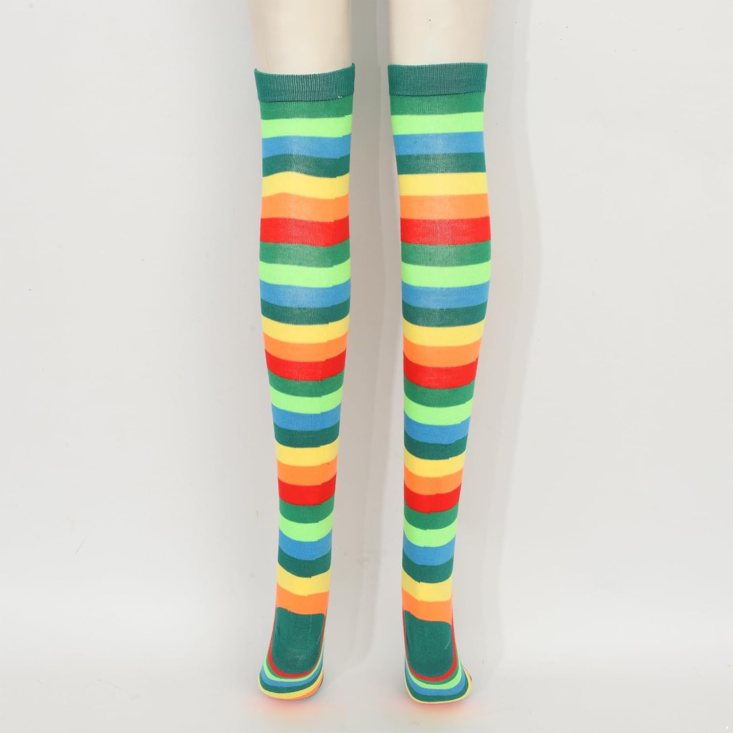 Womens Long Striped Socks Thigh High Stockings Over The Knee Socks for Halloween Carnival Party