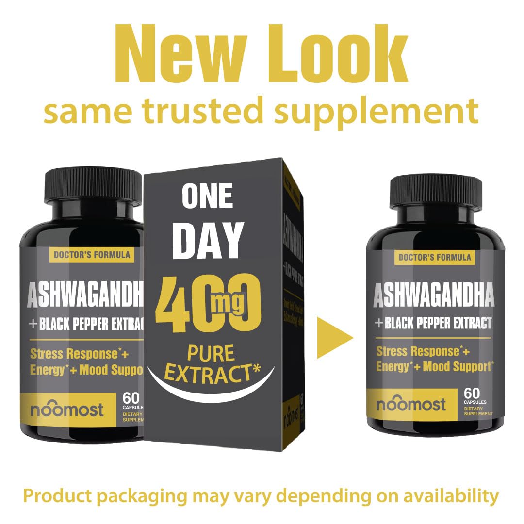 NooMost Ashwagandha Root Extract 15:1 with Black Pepper for Better Absorption - 60 Capsules - Natural Stress, Energy, Focus & Sleep Support - Adaptogen Supplement for Men & Women - Made in USA — Amazon image 9