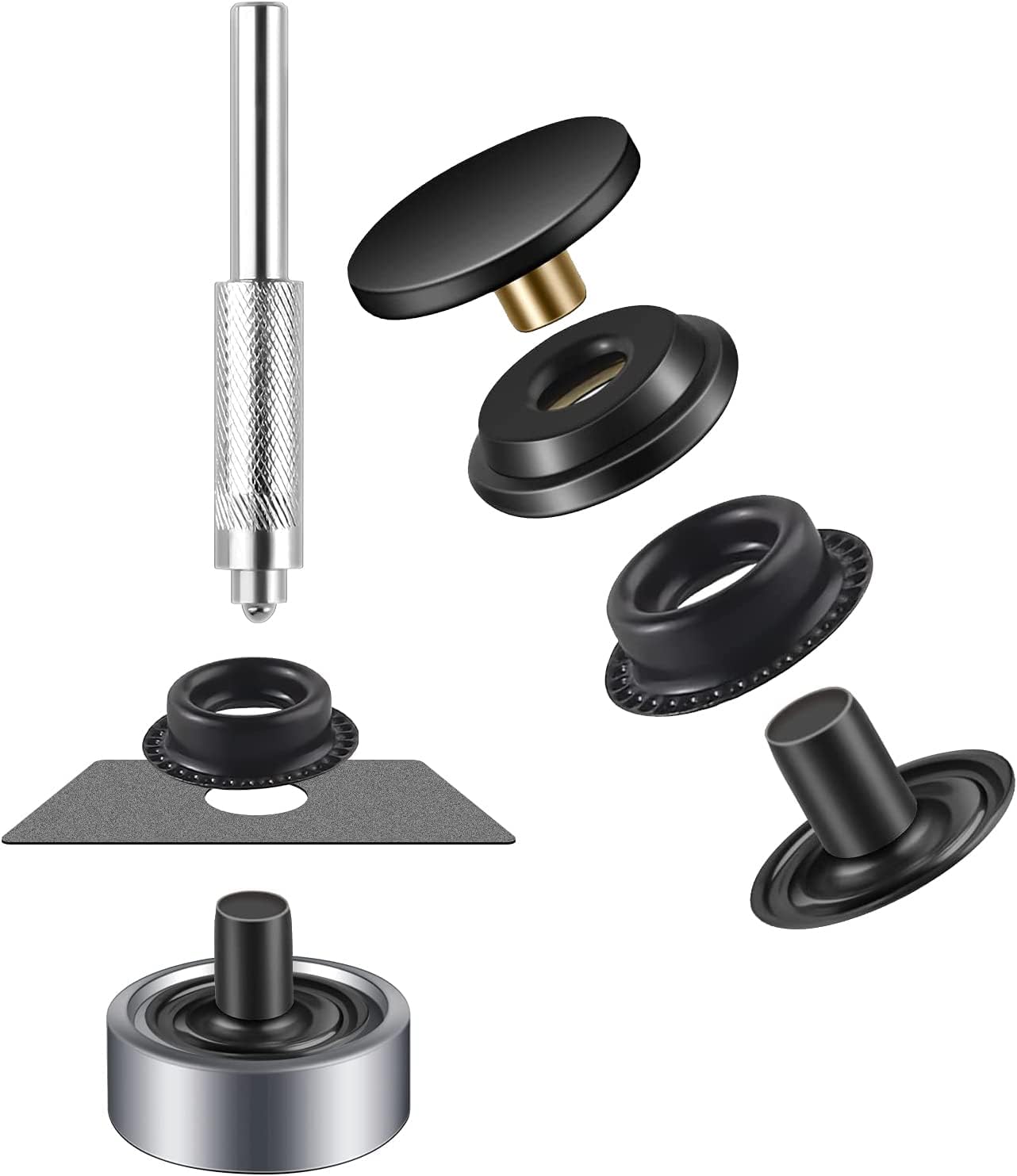 420-Piece Leather Snap & Fastener Kit - 5/8" (15mm) Snap Button Kit - For Leather, Metal, Fabric