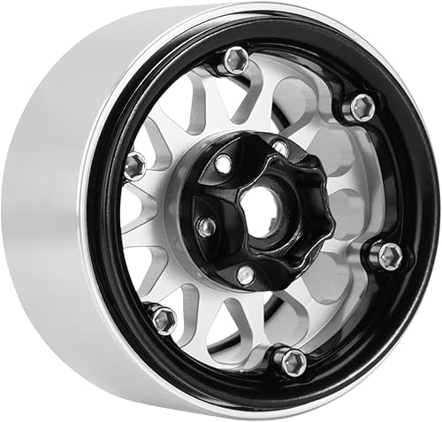 Miniatura 5 de INJORA Rueda Beadlock de 1.9 pulgadas, compensación negativa de 0.409 in, rueda de aluminio CNC para TRX4 SCX10 Gen8 VS4-10 110 RC Crawler Car