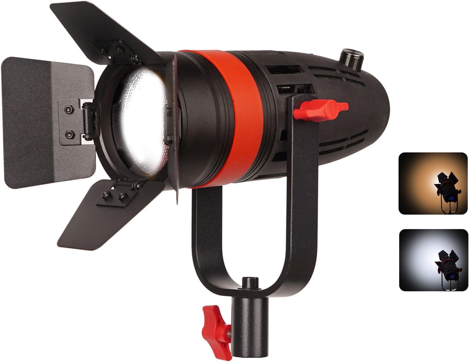 Came-TV Boltzen Fresnel Led Video Light High Output 55W Bi-Color 3200K-5600K Light F-55S COB Fresnel Focusable Light CRI96+ TLCI98+ Dimmable 0%-100% for Photography YouTube Portrait Video Shooting