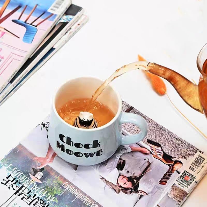 Sunglasses Cat Ceramic Cup Hidden 3D Animal Inside Mug For Tea Milk Coffee Perfect For Kids Decorations Best Office Cup 350 ML image 4