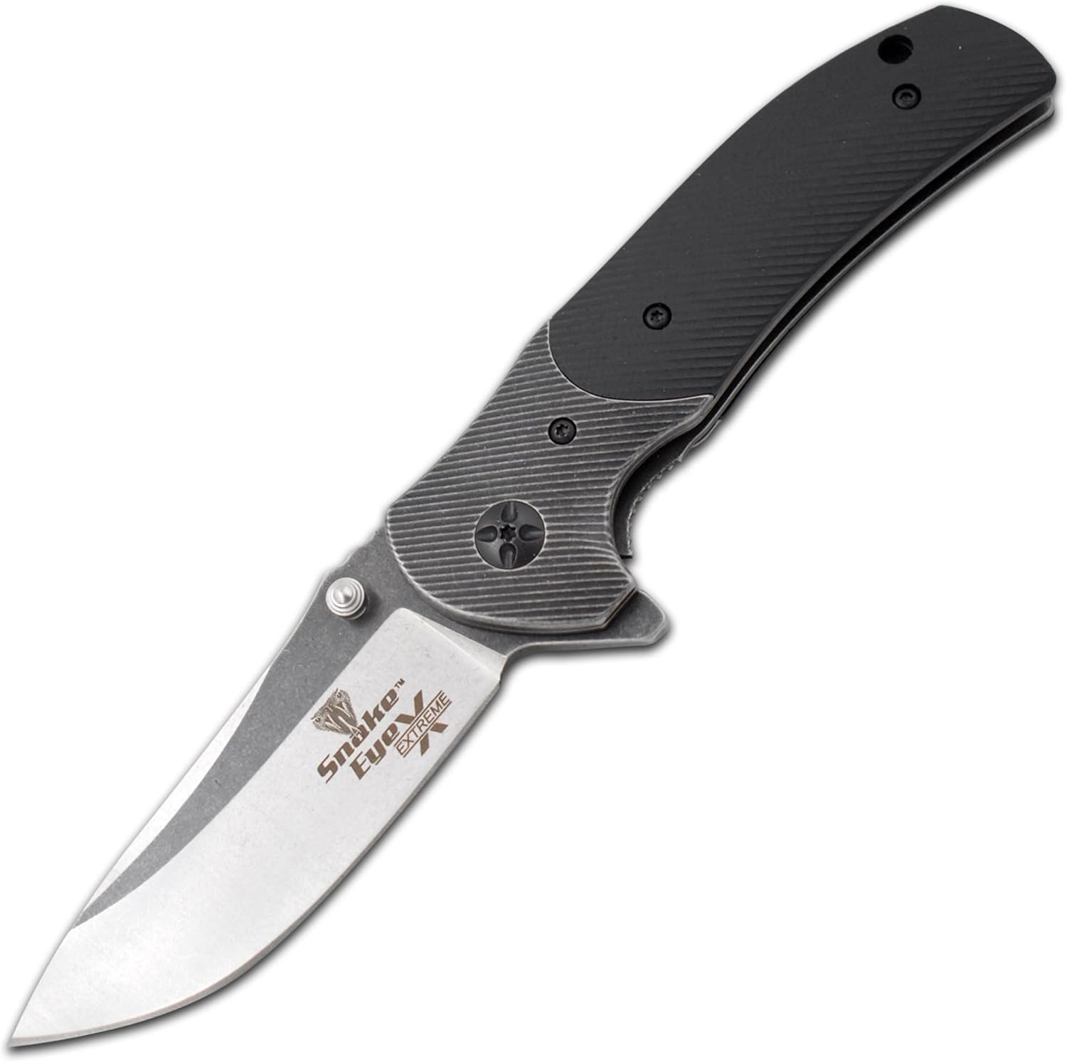 Snake Eye Extreme Collection Heavy Duty 2 Tone Durable Folding Knife - Smooth One Hand Opening Ball Bearing Pivot (1204)