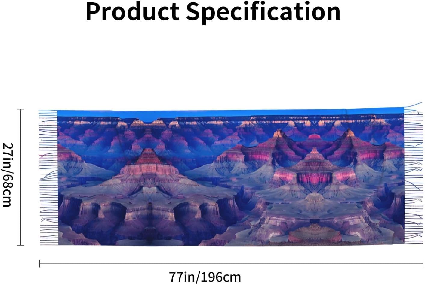 (Beauty Grand Canyon) Women's Soft Warm Scarf Large Plush Shawl Wrap with Fringe Fashion Winter Scarves for Cold Weather